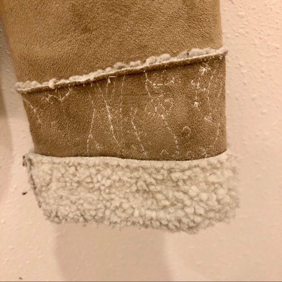 Ralph Lauren Suede Sherpa Lined Embroidered Coat - Picture 5 of 8